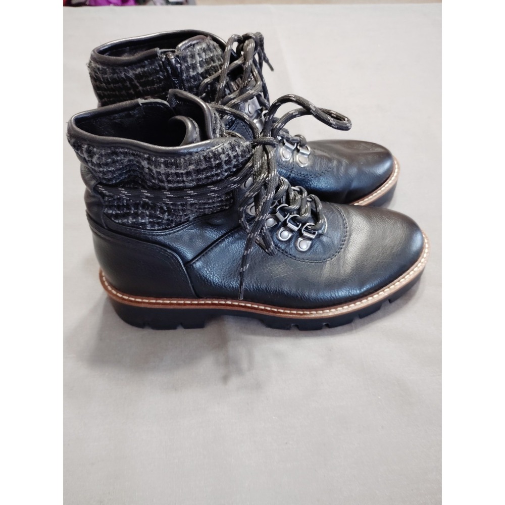 White Mountain Women Black 7.5 Gaga‎ Hiking Combat Boots Grunge Gothic Western